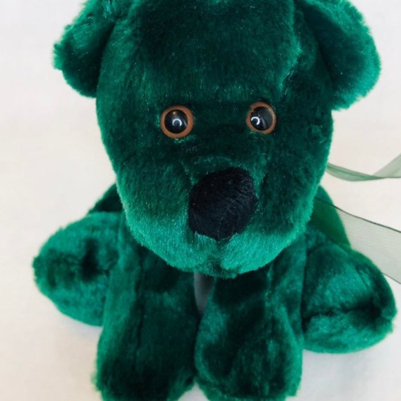 $10 Vintage Kellytoy Collectable Green Dog Plush Stuffed Animal Brown Eyes - Picture 8 of 8